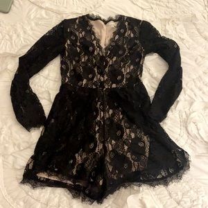 Francesca’s Black Lace Romper S